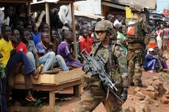 French Soldiers Patrol, Bangui